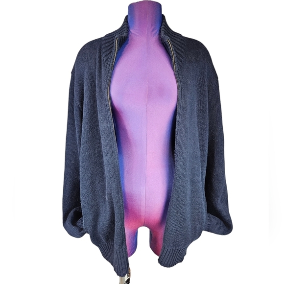 Vintage Polo Ralph Lauren Navy Full Zip Cardigan Sweater Size Large Men's - Picture 10 of 12